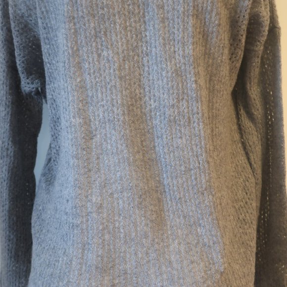 Womens Zadig & Voltaire Deluxe 100% Cashmere Gray Open Knit Sweater M * - Picture 7 of 8